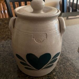 Stoneware Heart Design Crock
